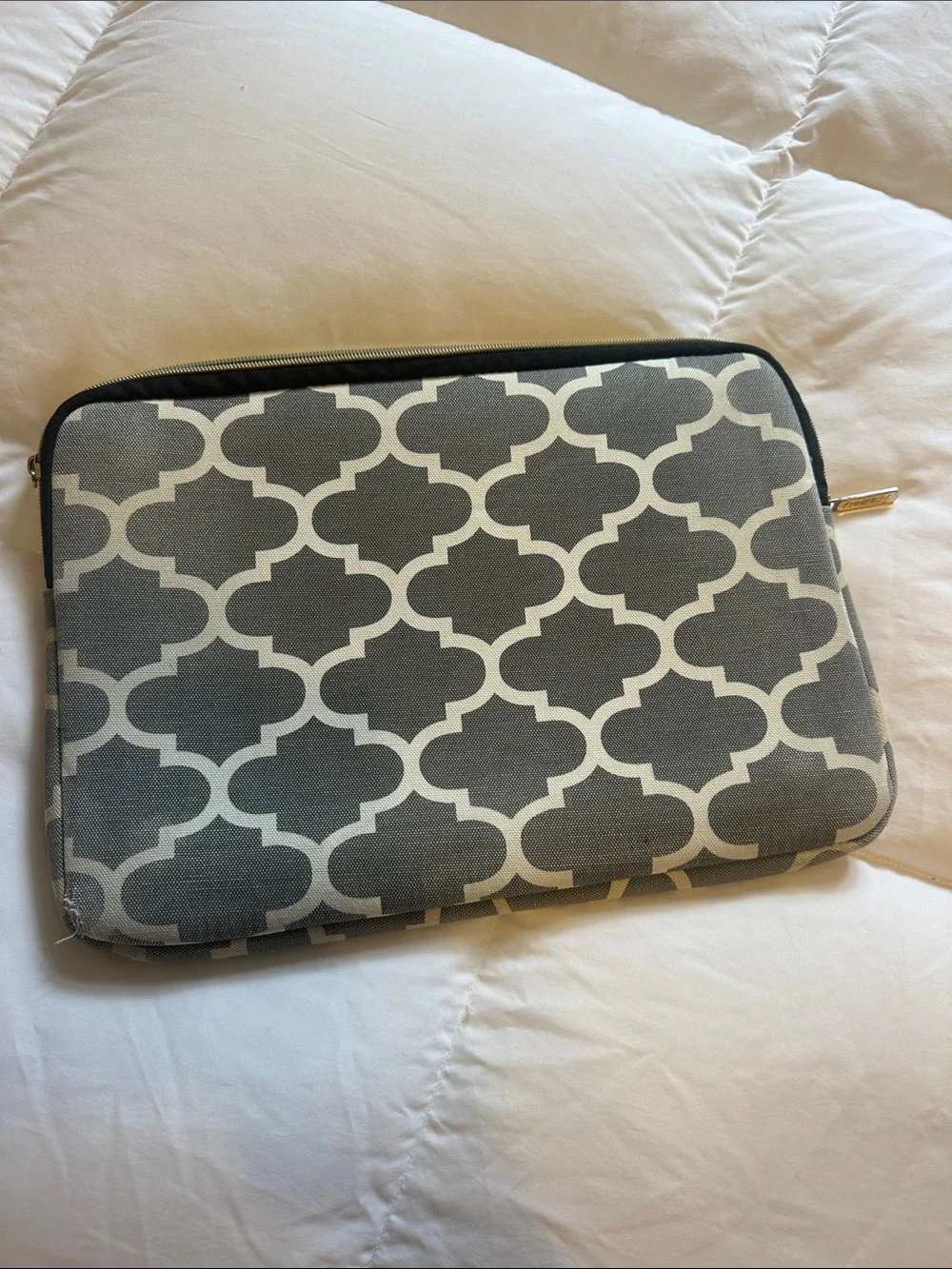 Gray and White Geometric MacBook Sleeve Case